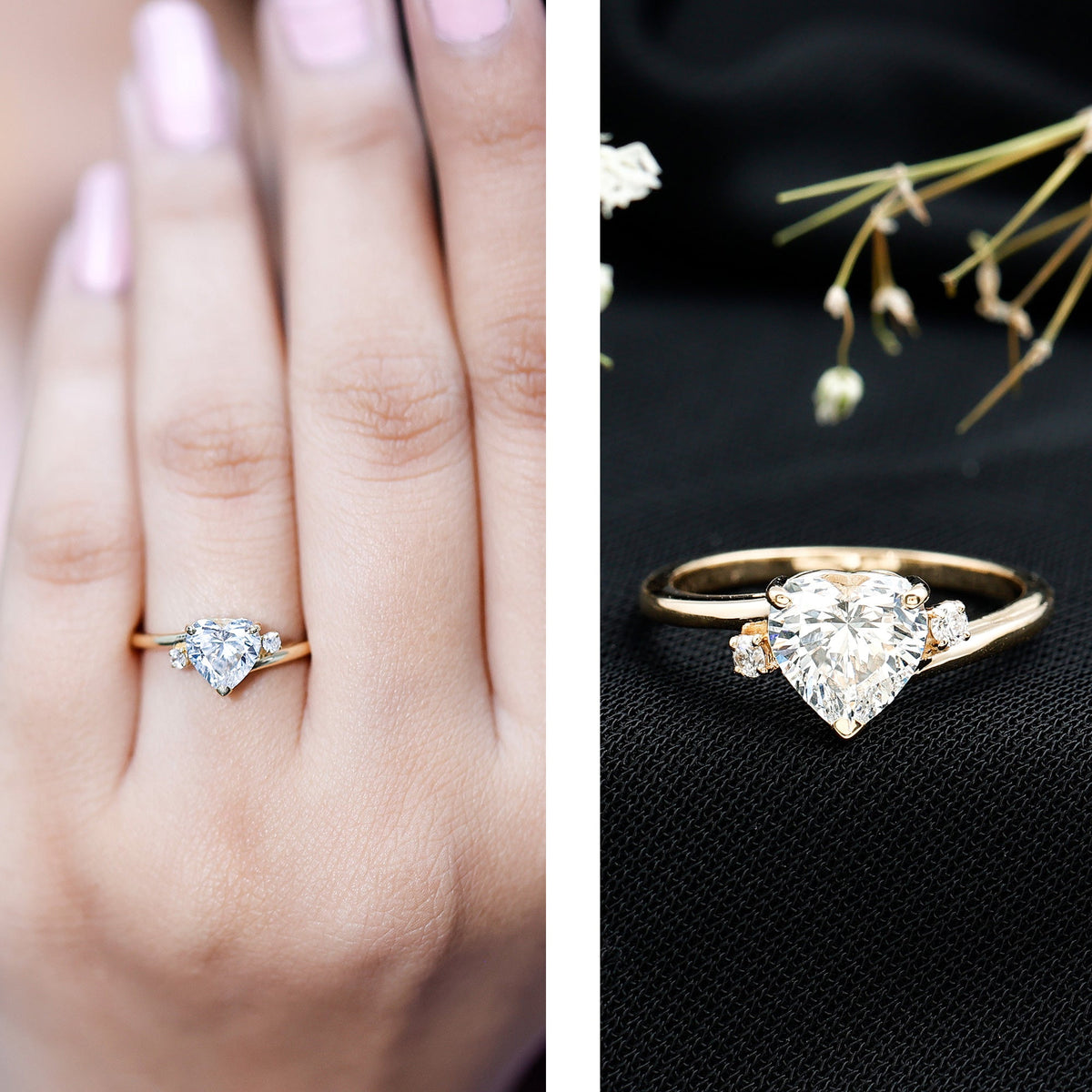 1.2 Carat Heart Lab Grown Diamond Proposal Ring For Her