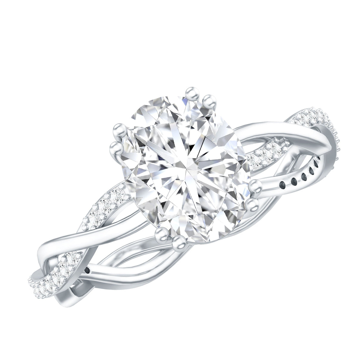 2 Carat Lab Grown Diamond Oblong Engagement Ring