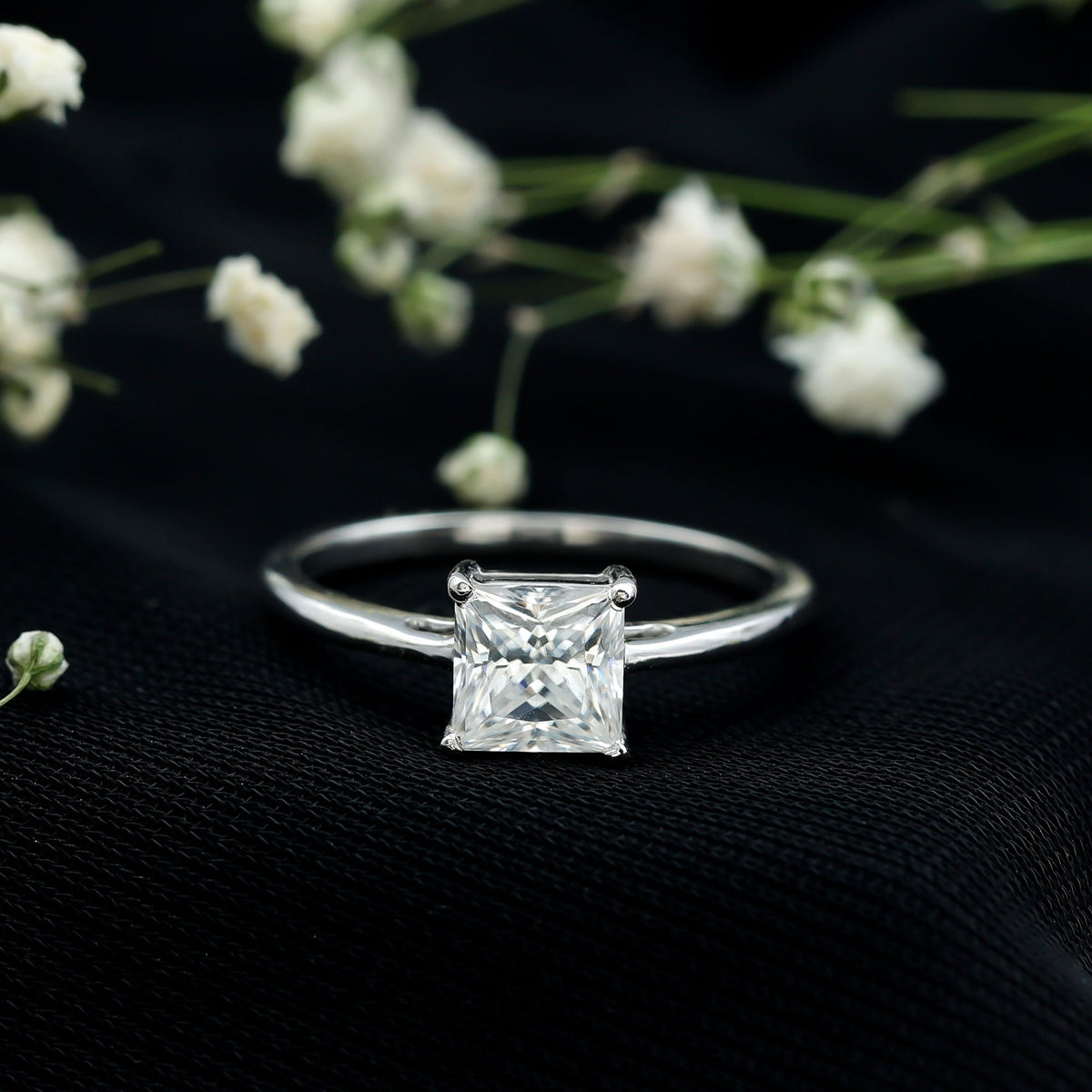 1.2 Carat Certified Lab Grown Diamond Square Cut Engagement Ring