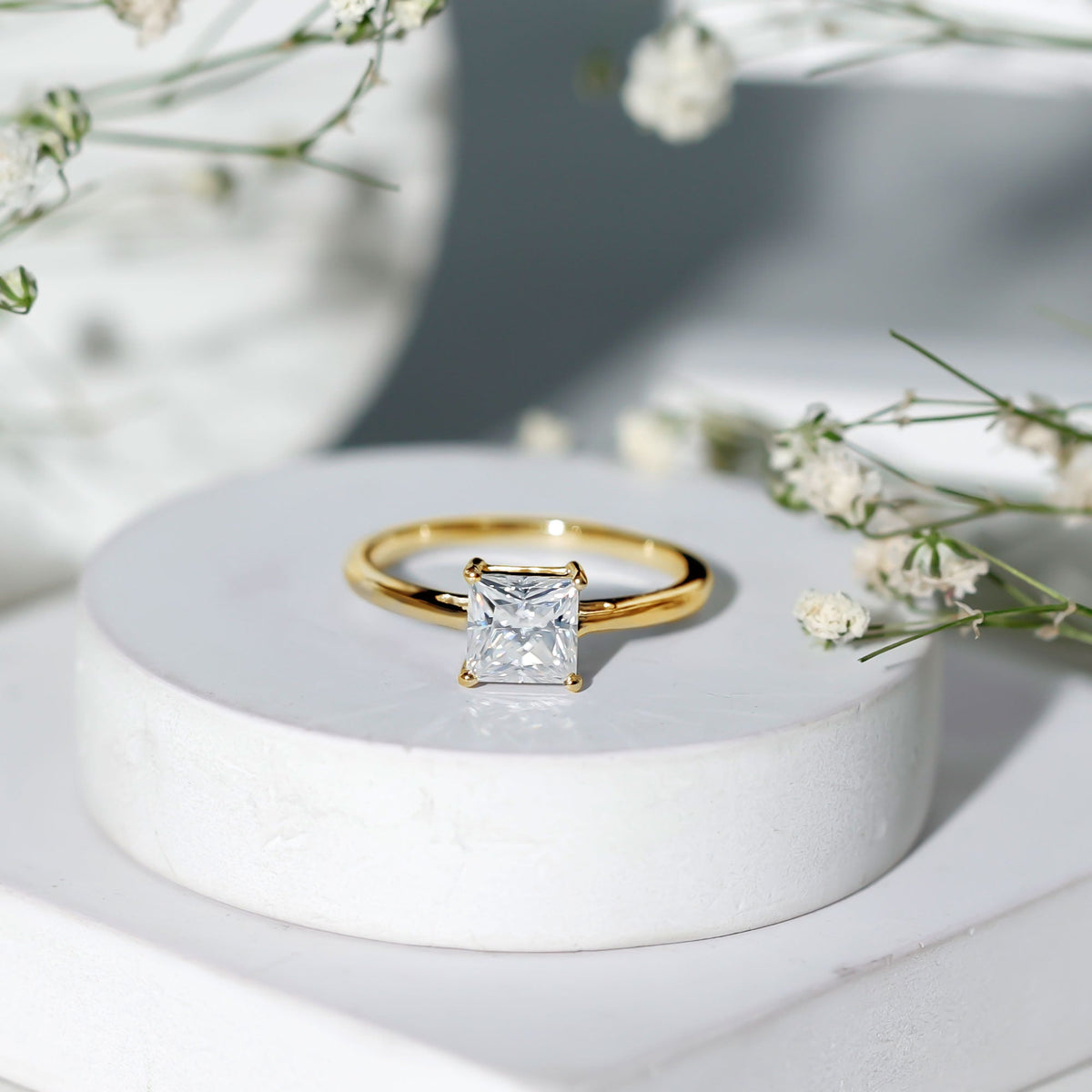 1.2 Carat Certified Lab Grown Diamond Square Cut Engagement Ring