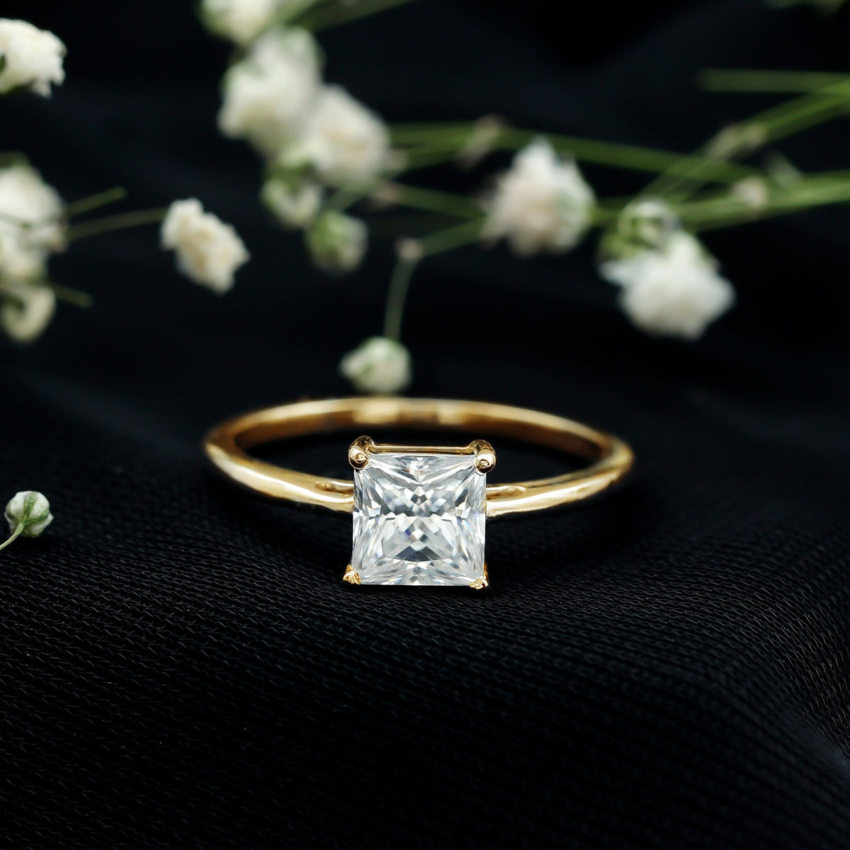 1.2 Carat Certified Lab Grown Diamond Square Cut Engagement Ring
