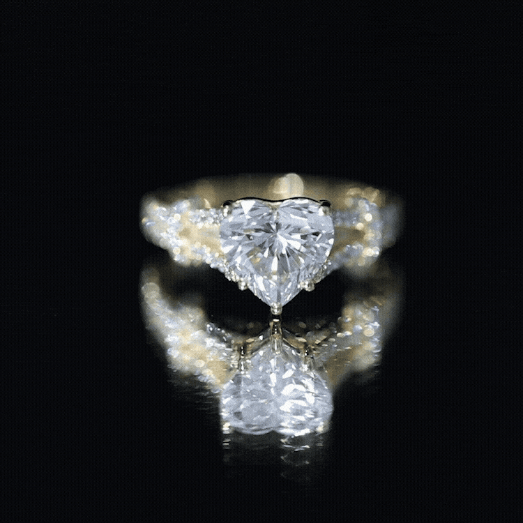 2 Carat Lab Grown Diamond Heart Shape Engagement Ring