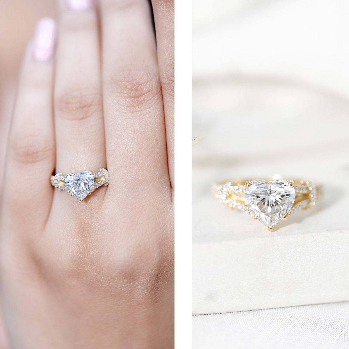 2 Carat Lab Grown Diamond Heart Shape Engagement Ring