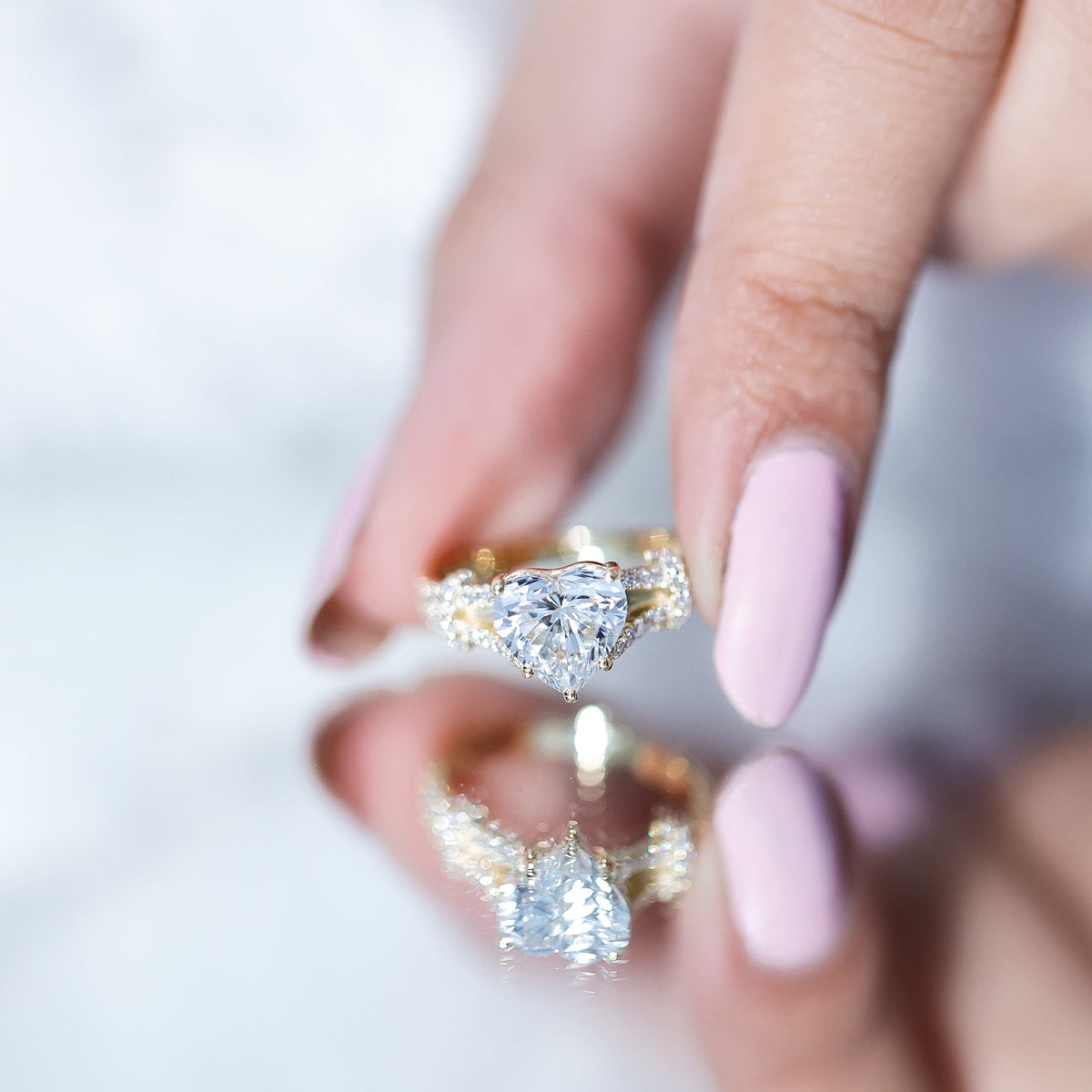 2 Carat Lab Grown Diamond Heart Shape Engagement Ring