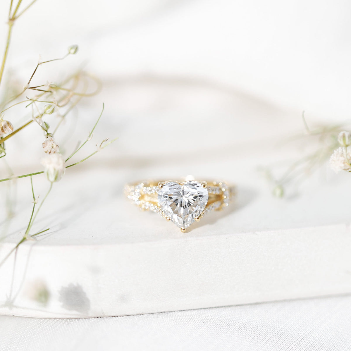 2 Carat Lab Grown Diamond Heart Shape Engagement Ring