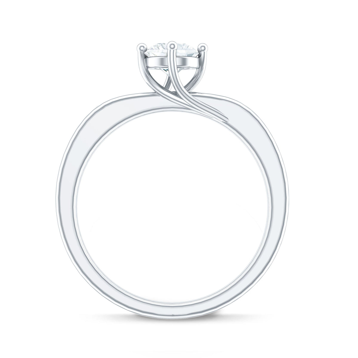 0.4 Carat Lab Grown Diamond Solitaire Ring With 4 Prong Diagonal Set