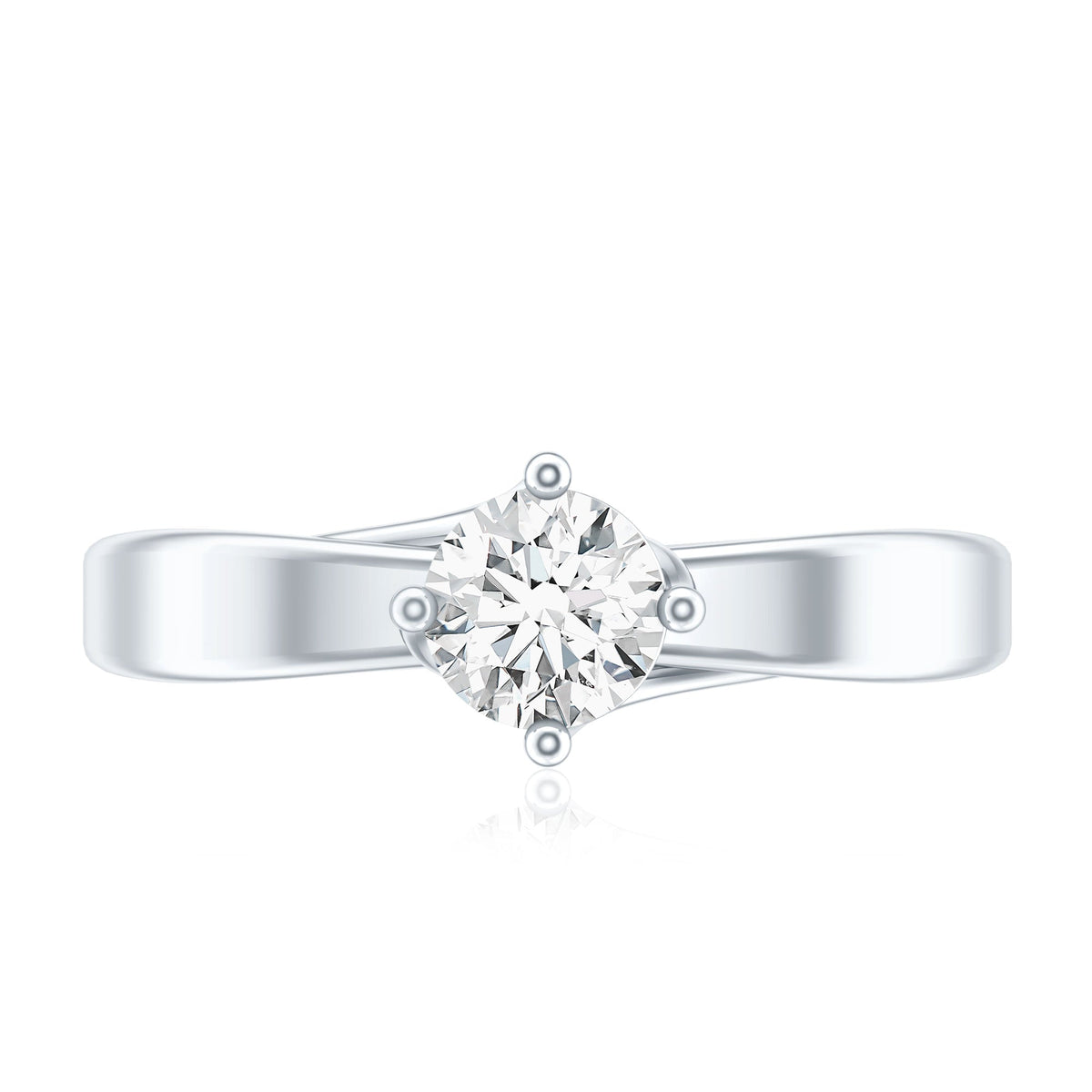0.4 Carat Lab Grown Diamond Solitaire Ring With 4 Prong Diagonal Set