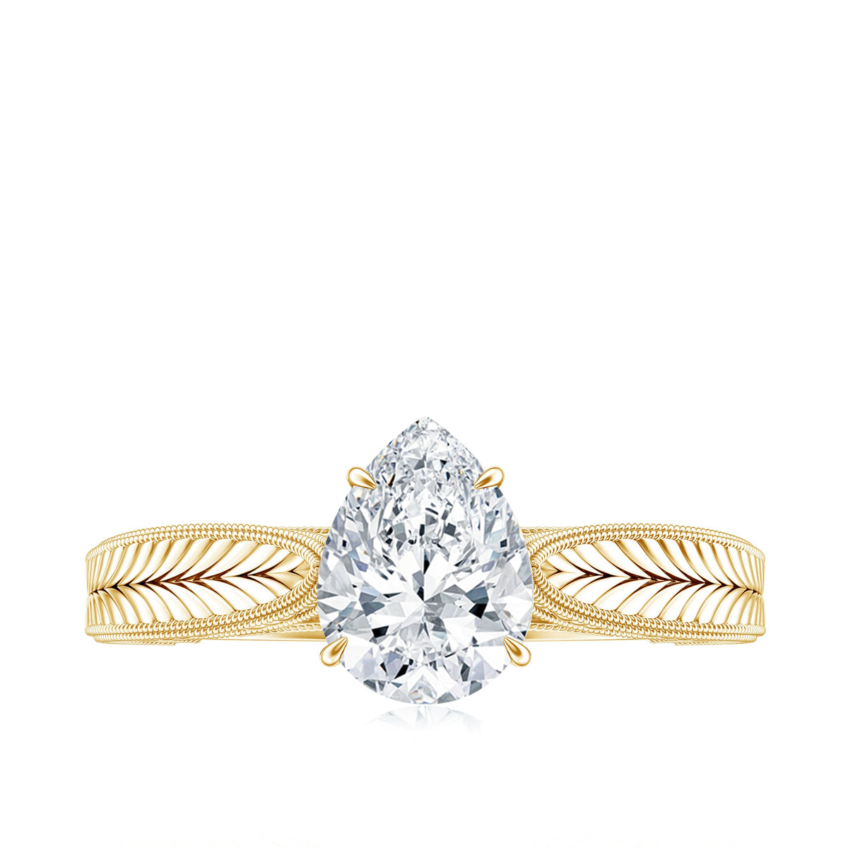 1.3 Carat Pear Lab Created Diamond Filigree Engagement Ring