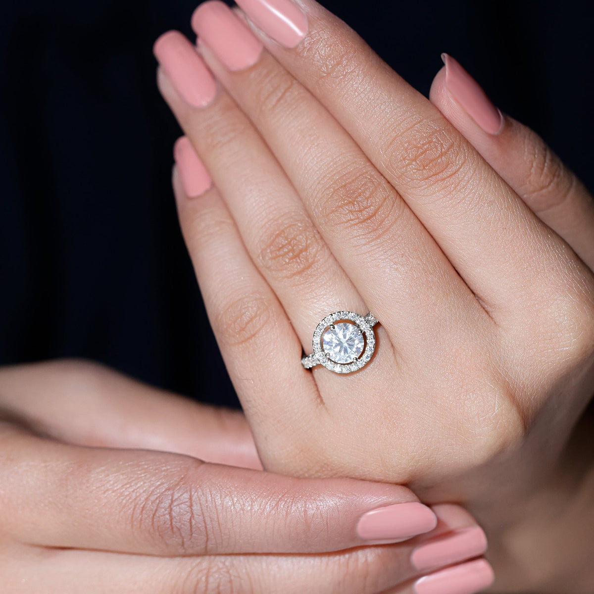 2 Carat Lab Grown Diamond Circle Engagement Ring