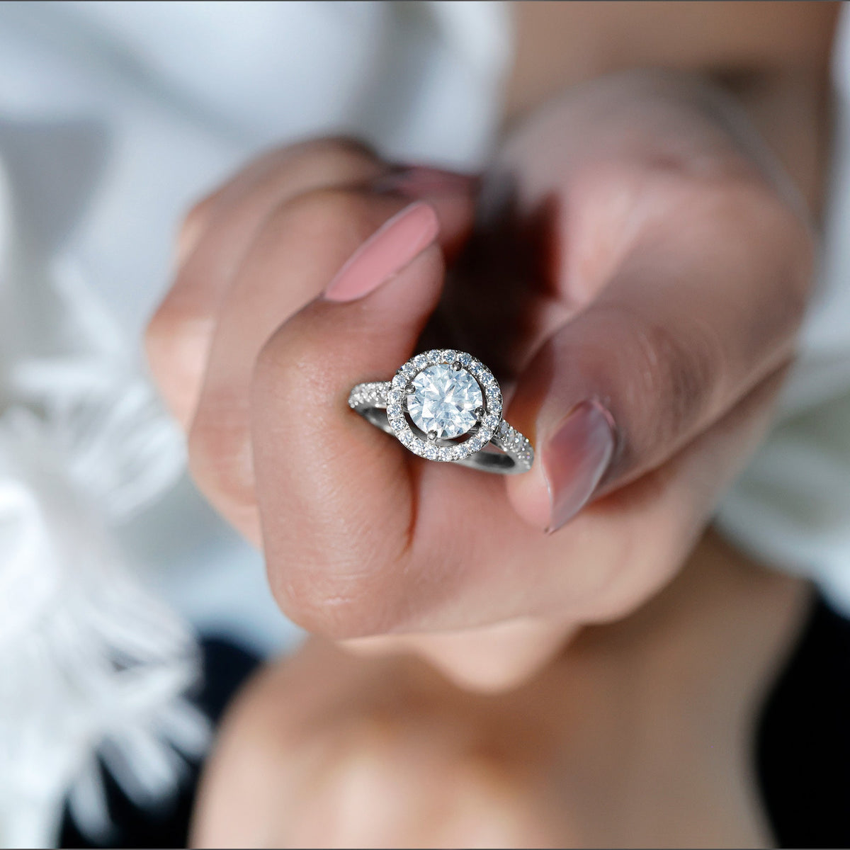 2 Carat Lab Grown Diamond Circle Engagement Ring