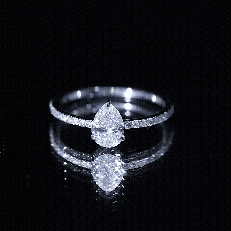 0.6 Carat Pear Cut Lab Grown Diamond Engagement Ring