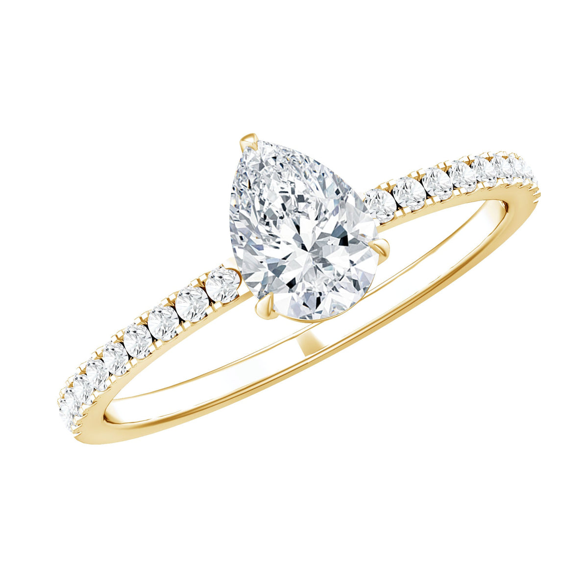 0.6 Carat Pear Cut Lab Grown Diamond Engagement Ring