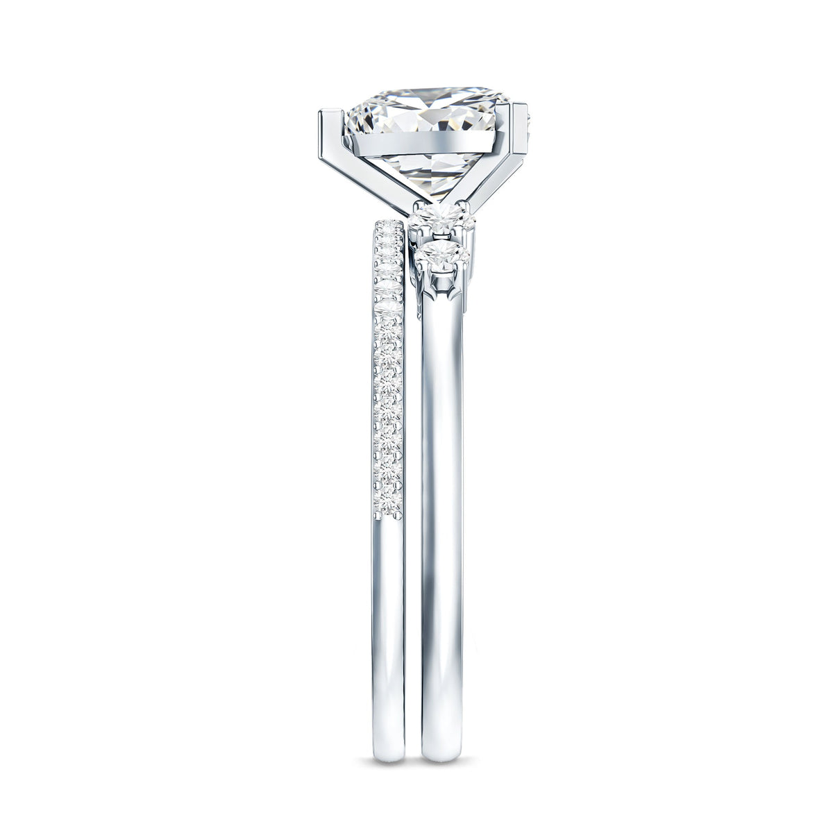 1.2 Carat Certified Lab Grown Diamond Heart Bridal Ring Set