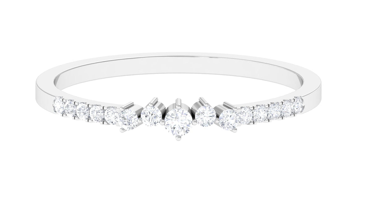 Certified Natural Diamond Half Eternity Stackable Ring
