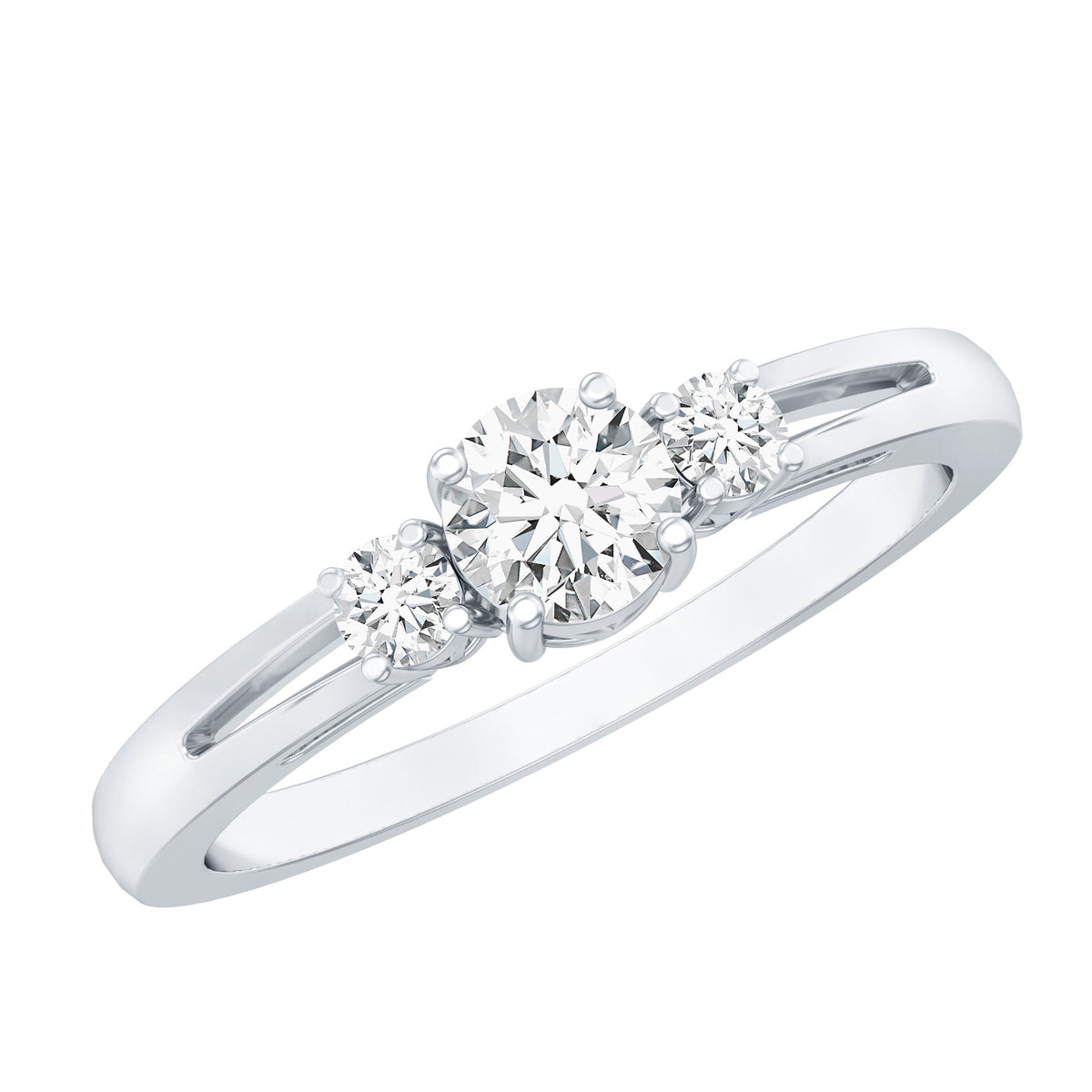 Certified Moissanite 3 Stone Proposal Ring For Her