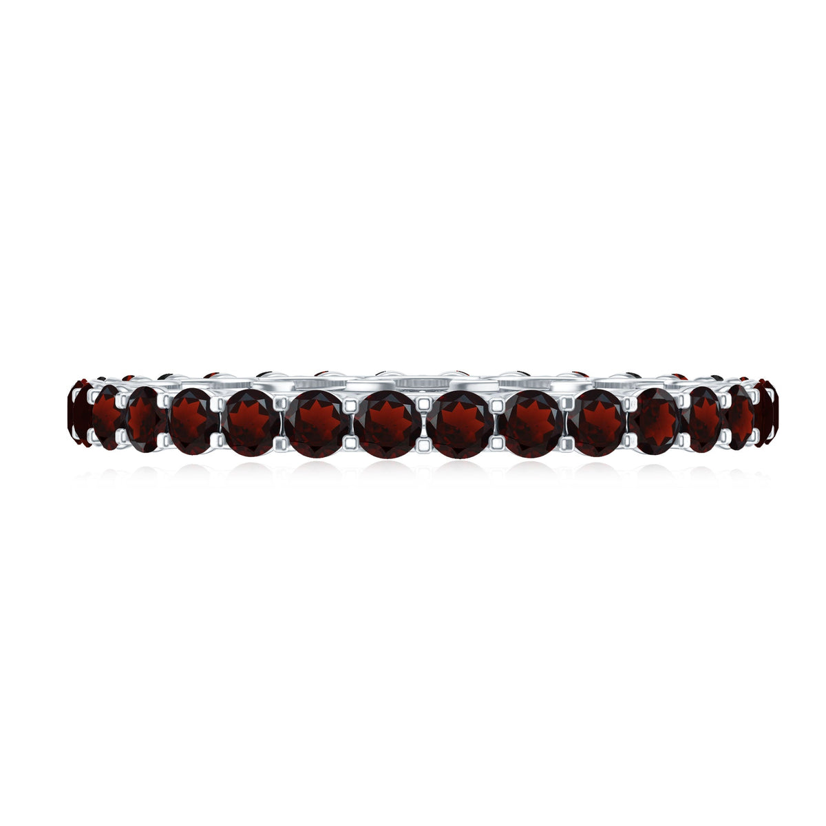 Certified Real Garnet Eternity Ring for Anniversary