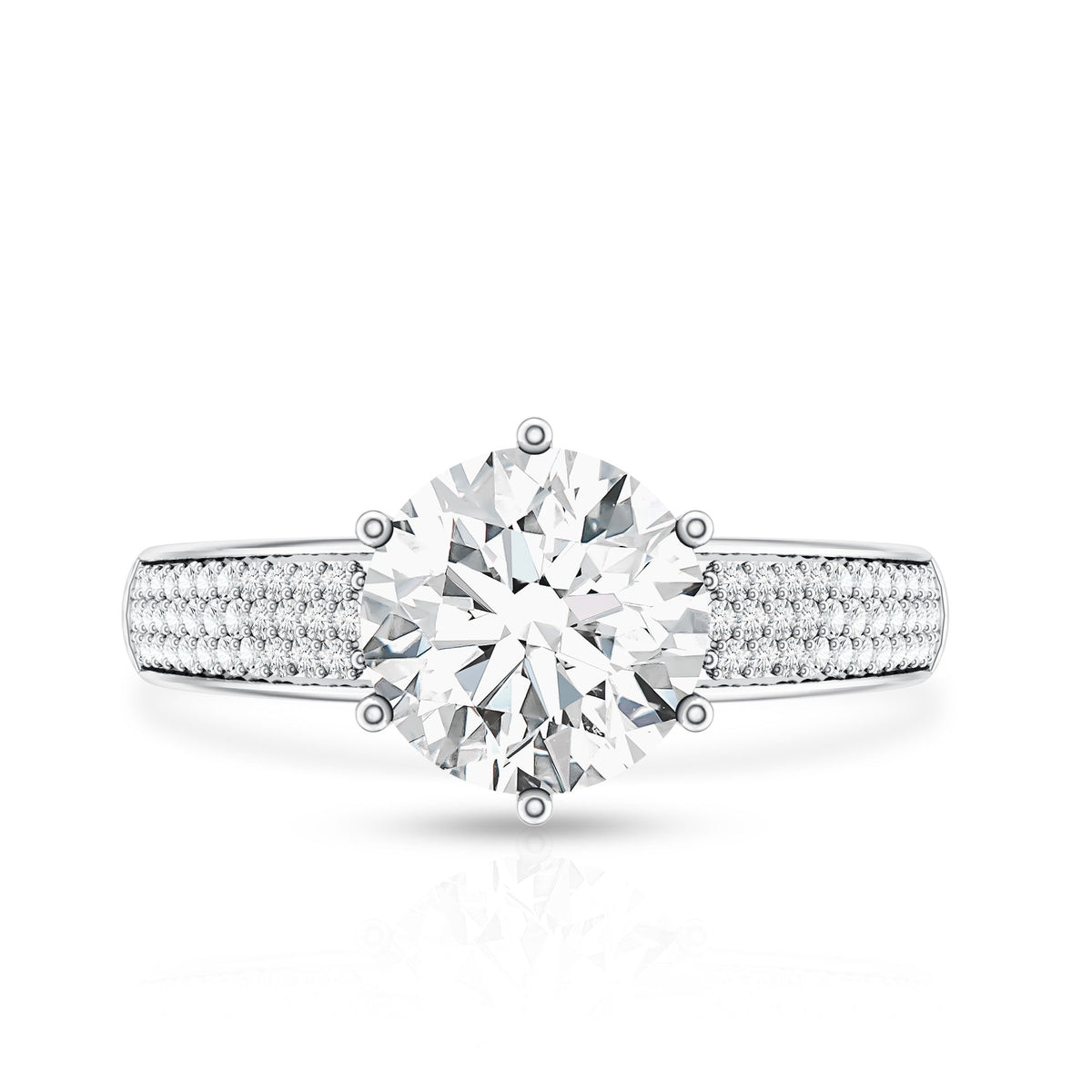 Certified Moissanite Side Stone Engagement Ring for Women