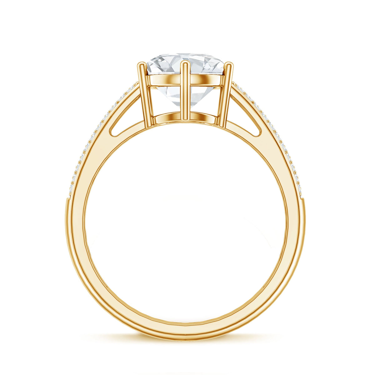 Certified Moissanite Side Stone Engagement Ring for Women