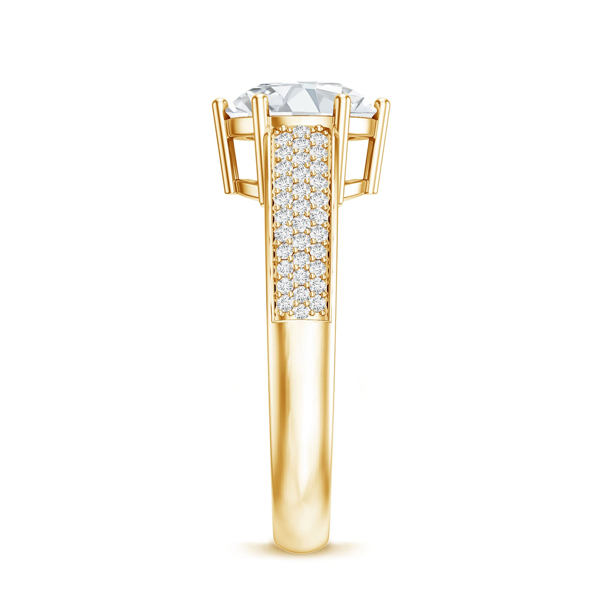 Certified Moissanite Side Stone Engagement Ring for Women