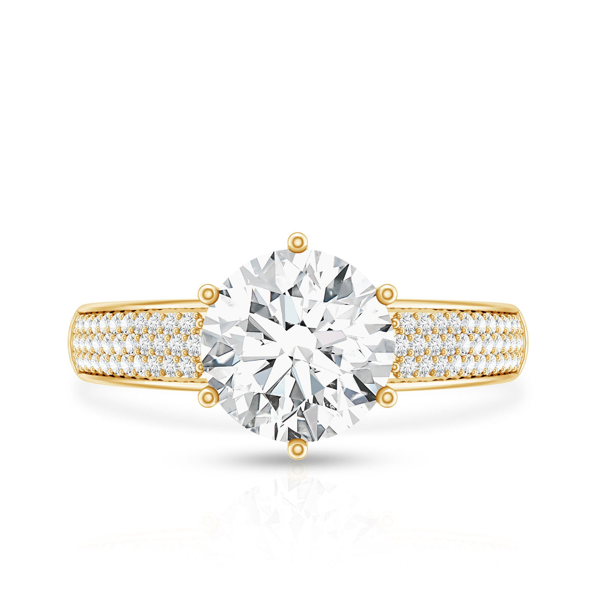 Certified Moissanite Side Stone Engagement Ring for Women