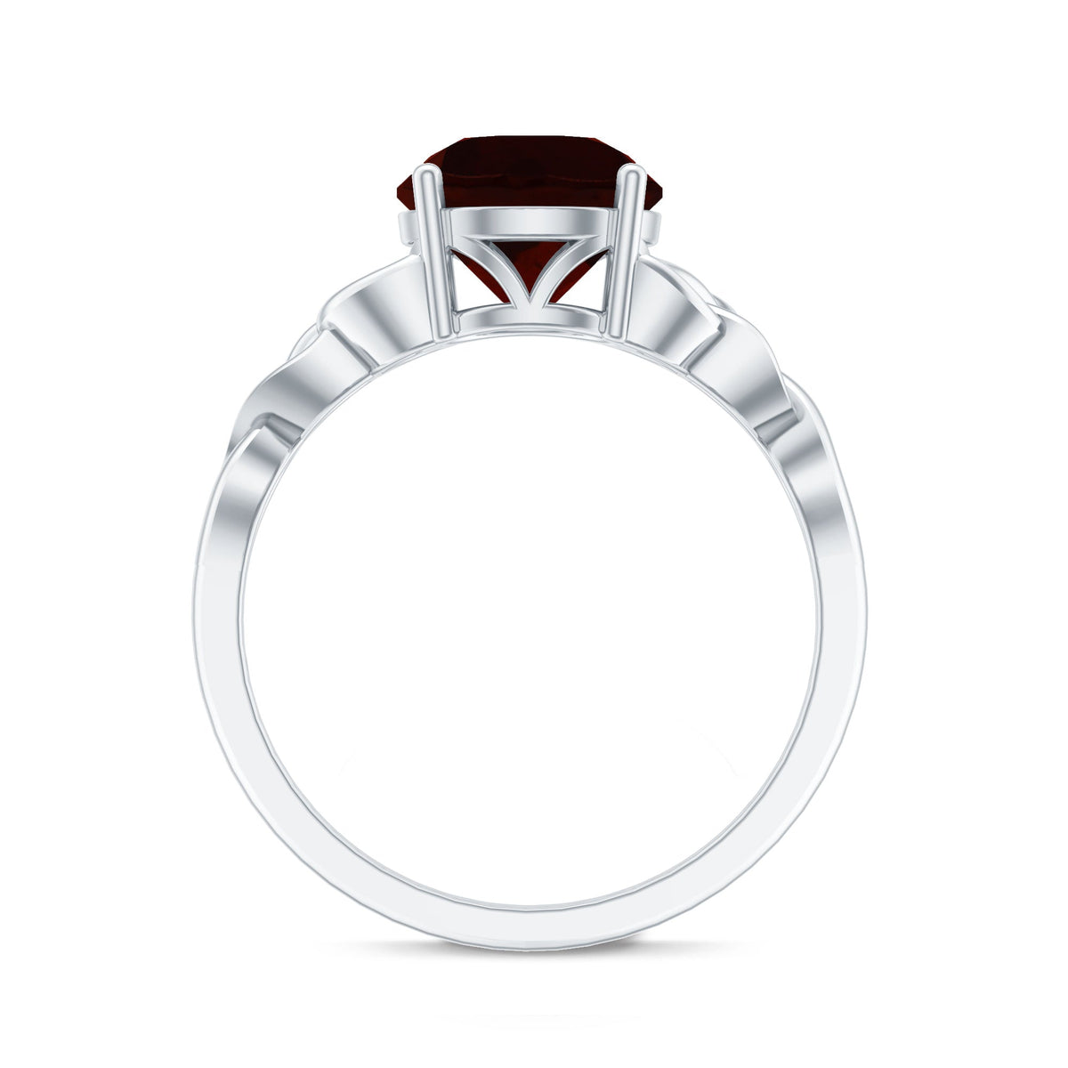 2.3 Carat Real Garnet Solitaire Engagement Ring with Celtic Knot