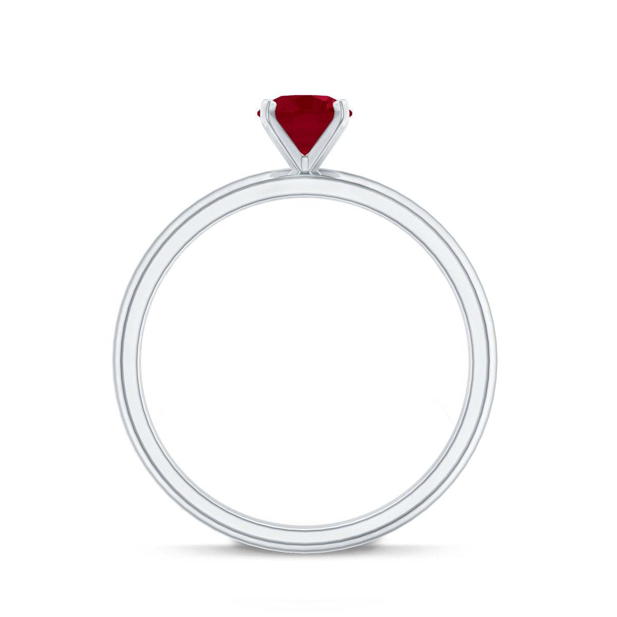 0.6 Carat July Birthstone Ruby Solitaire Ring in Peg Head Setting