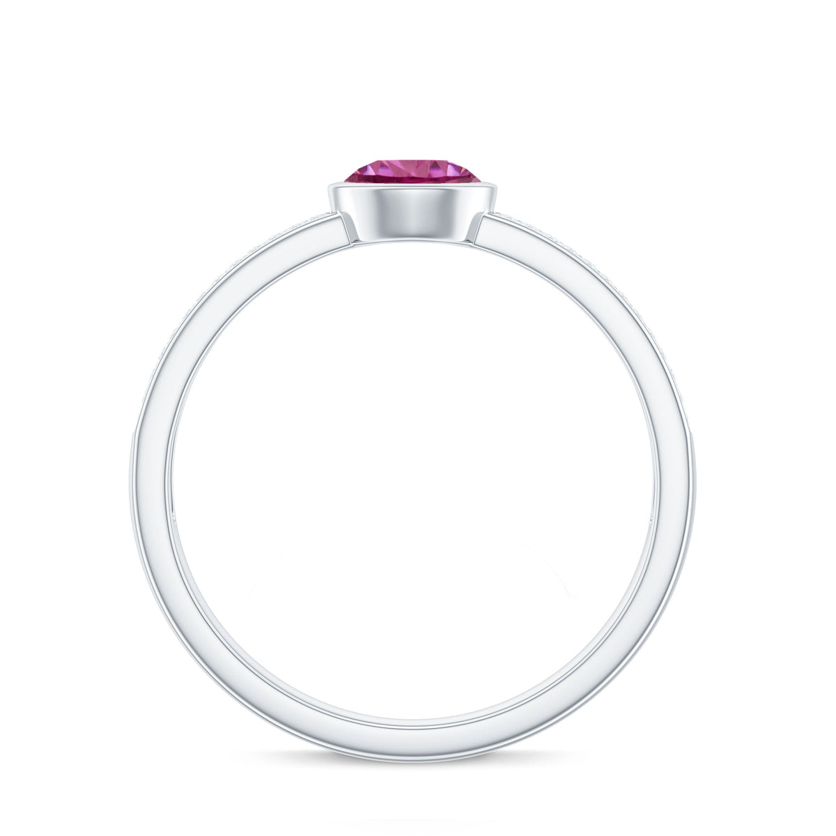 0.4 Carat Solitaire Pink Tourmaline and Diamond Engagement Ring