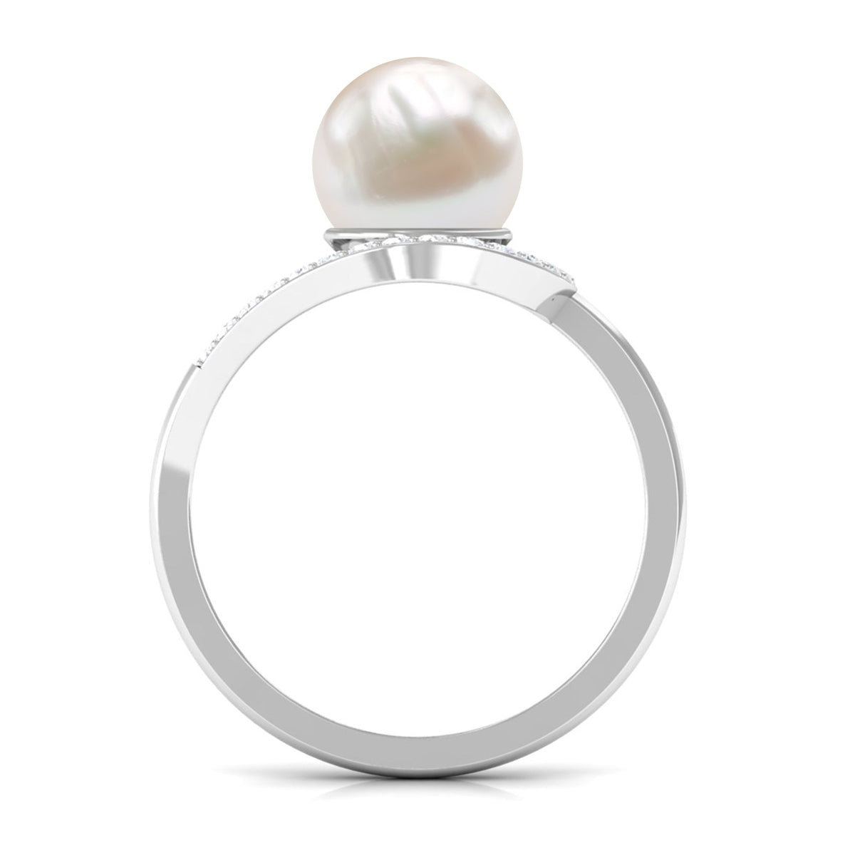 7.48 Carat Freshwater Pearl Engagement Ring with Diamond