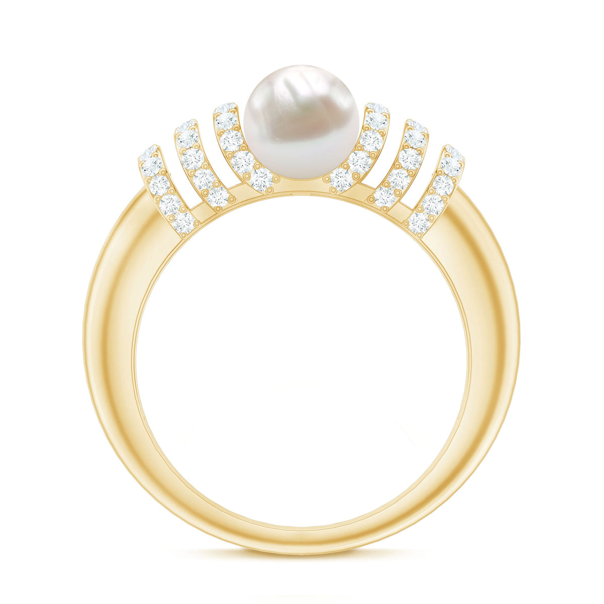 2.2 Carat Freshwater Pearl Diamond Engagement Ring for Women