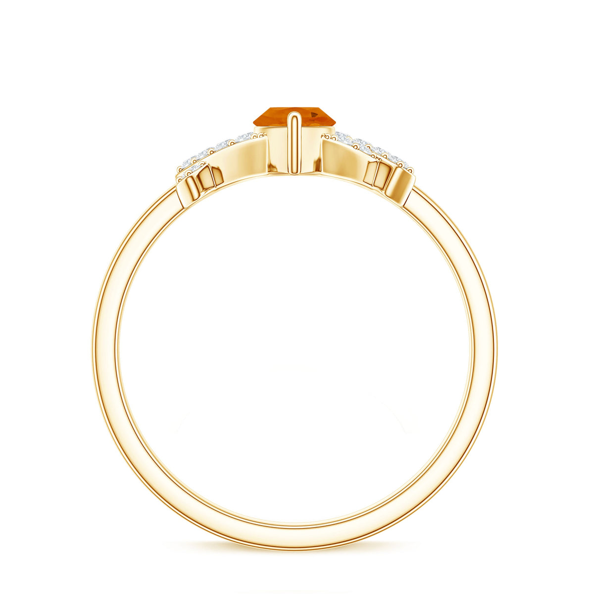 0.3 Carat Fire Opal Marquise Solitaire Ring with Diamond