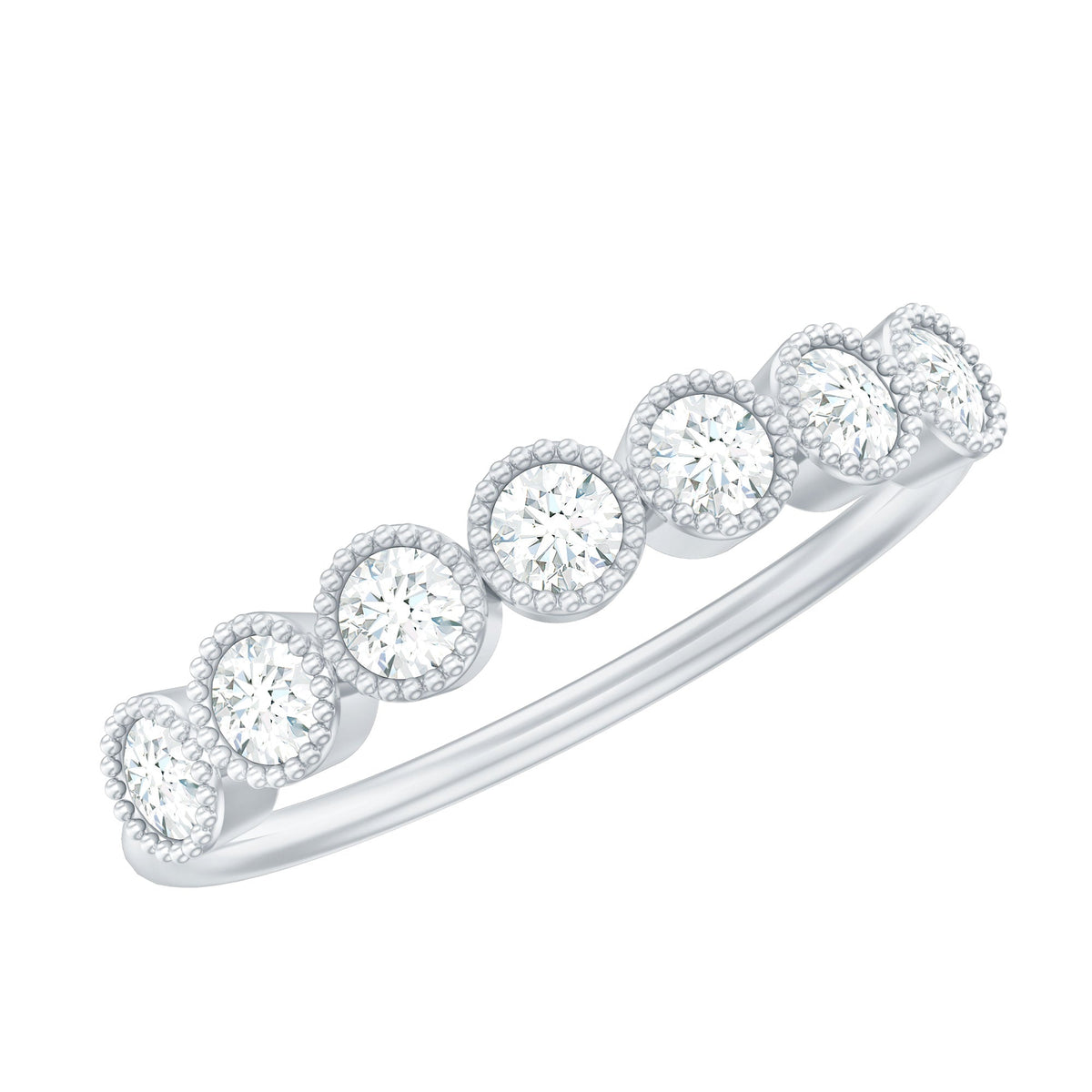 Certified Diamond Anniversary Band in Bezel Setting