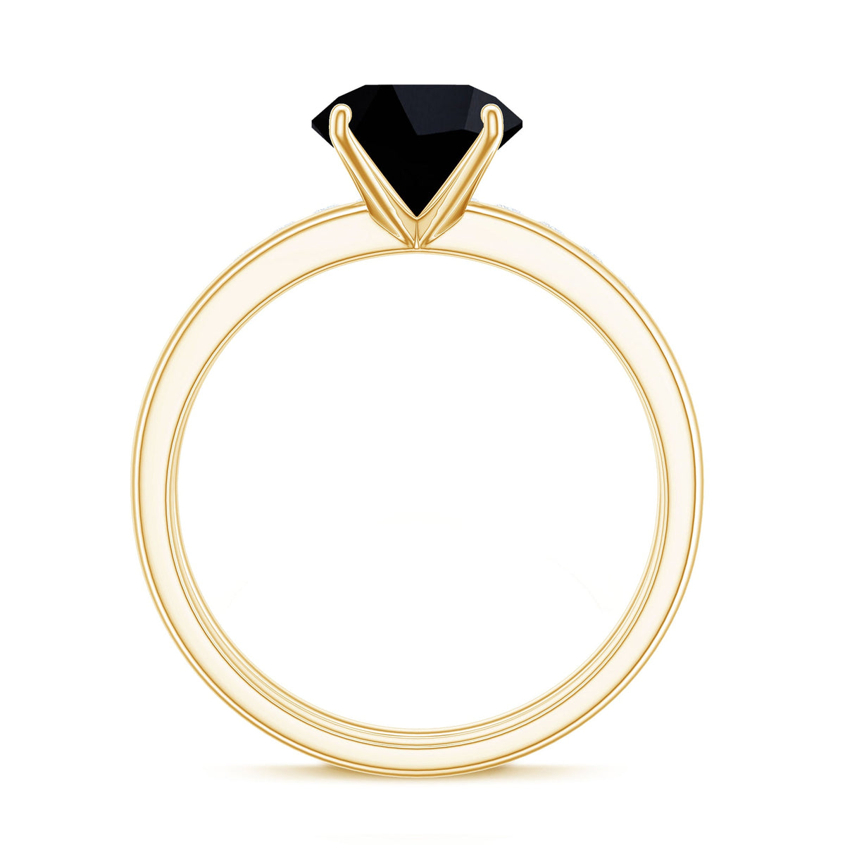 2 Carat Lab Grown Black and White Diamond Engagement Ring with Enhancer