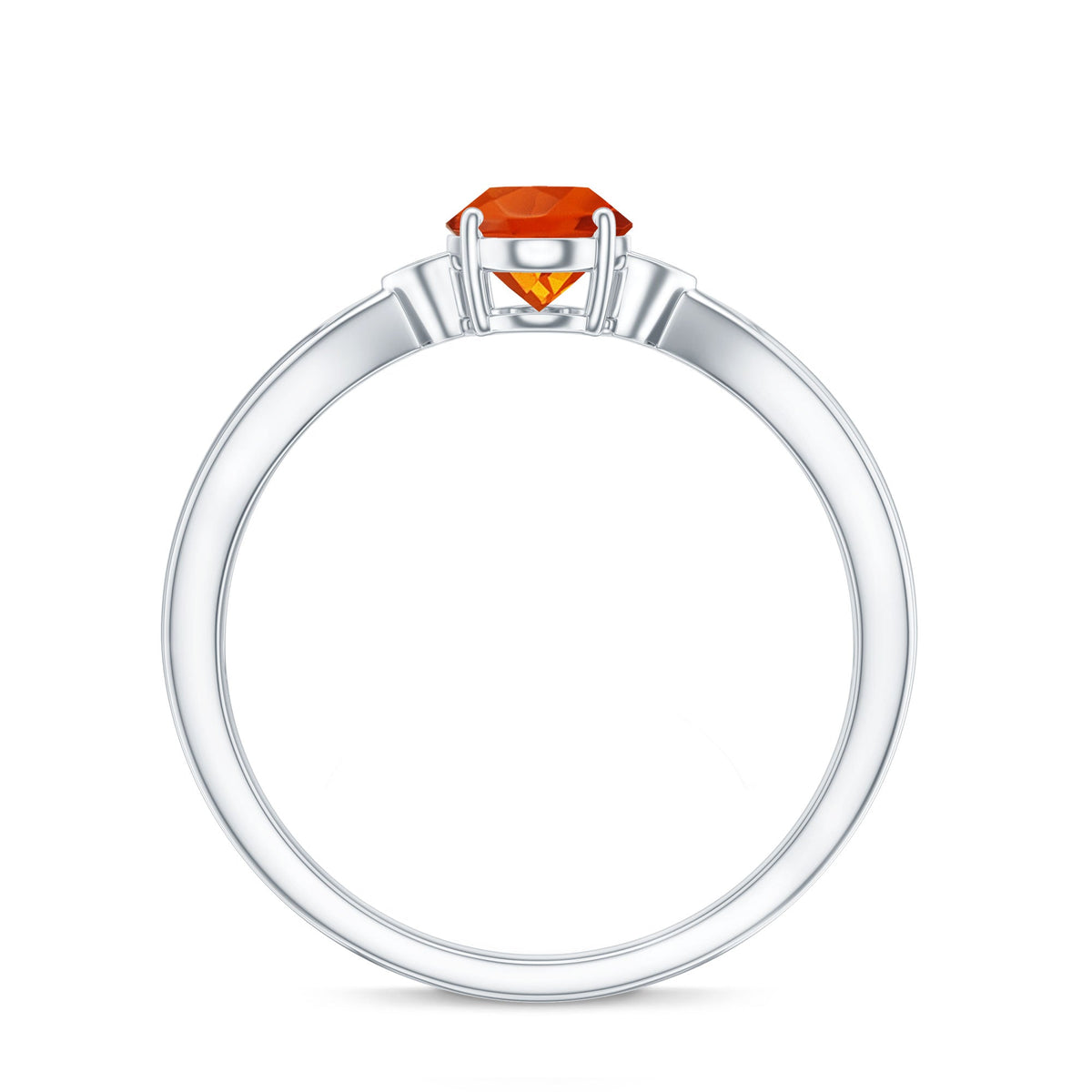 0.6 Carat Oval Shape Fire Opal Engagement Ring with Diamond