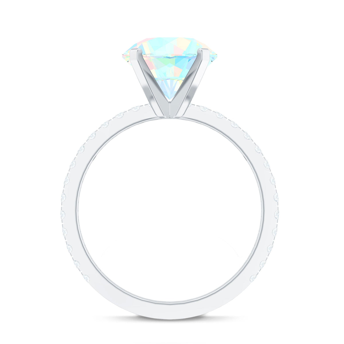 2 Carat Ethiopian Rainbow Opal Diamond Engagement Ring with Certificate
