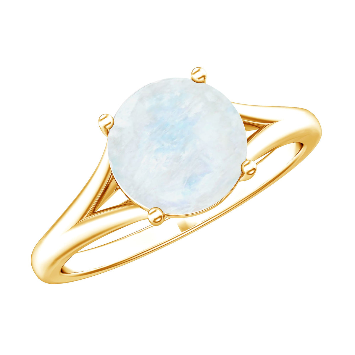 0.8 Carat Natural Moonstone Solitaire Ring with Surprise Diamond