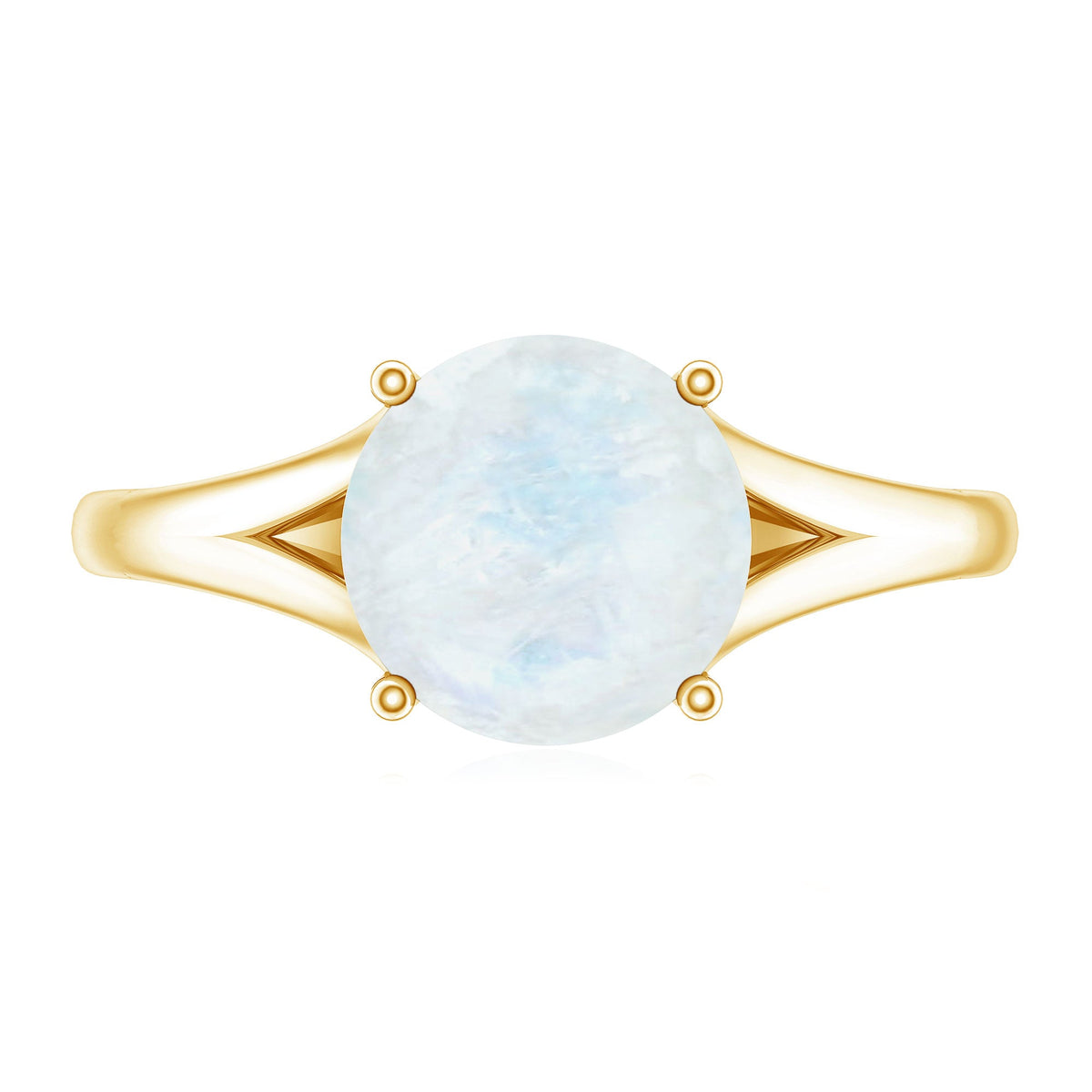 0.8 Carat Natural Moonstone Solitaire Ring with Surprise Diamond