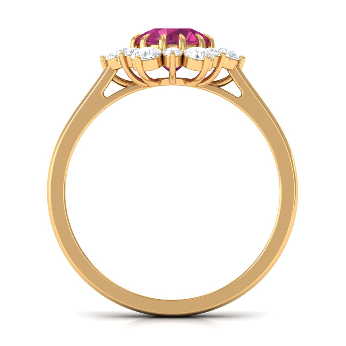 1.2 Carat Pink Tourmaline and Diamond Halo Engagement Ring