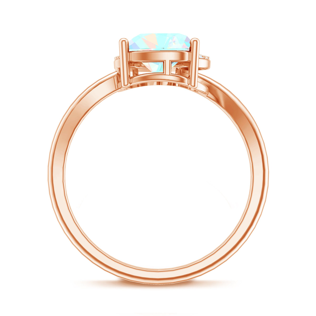 0.7 Carat Ethiopian Opal Heart Promise Ring with Diamond