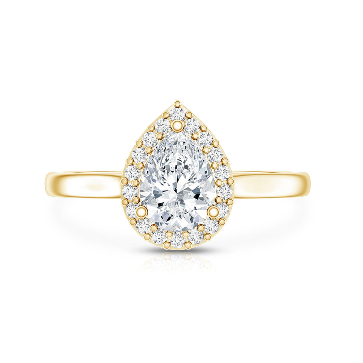 0.7 Carat Brilliant Cut Moissanite Teardrop Engagement Ring