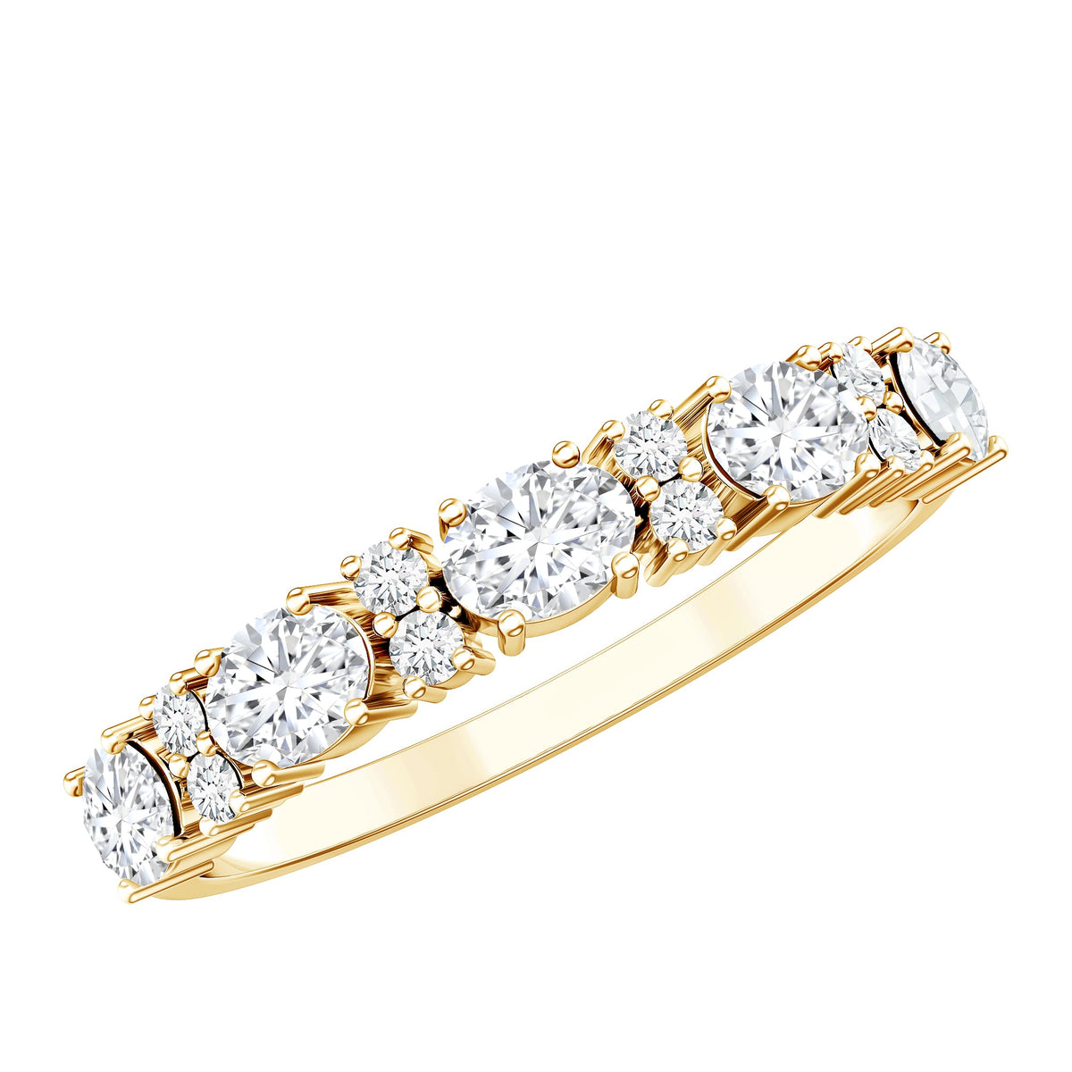 Certified Moissanite East West Eternity Band