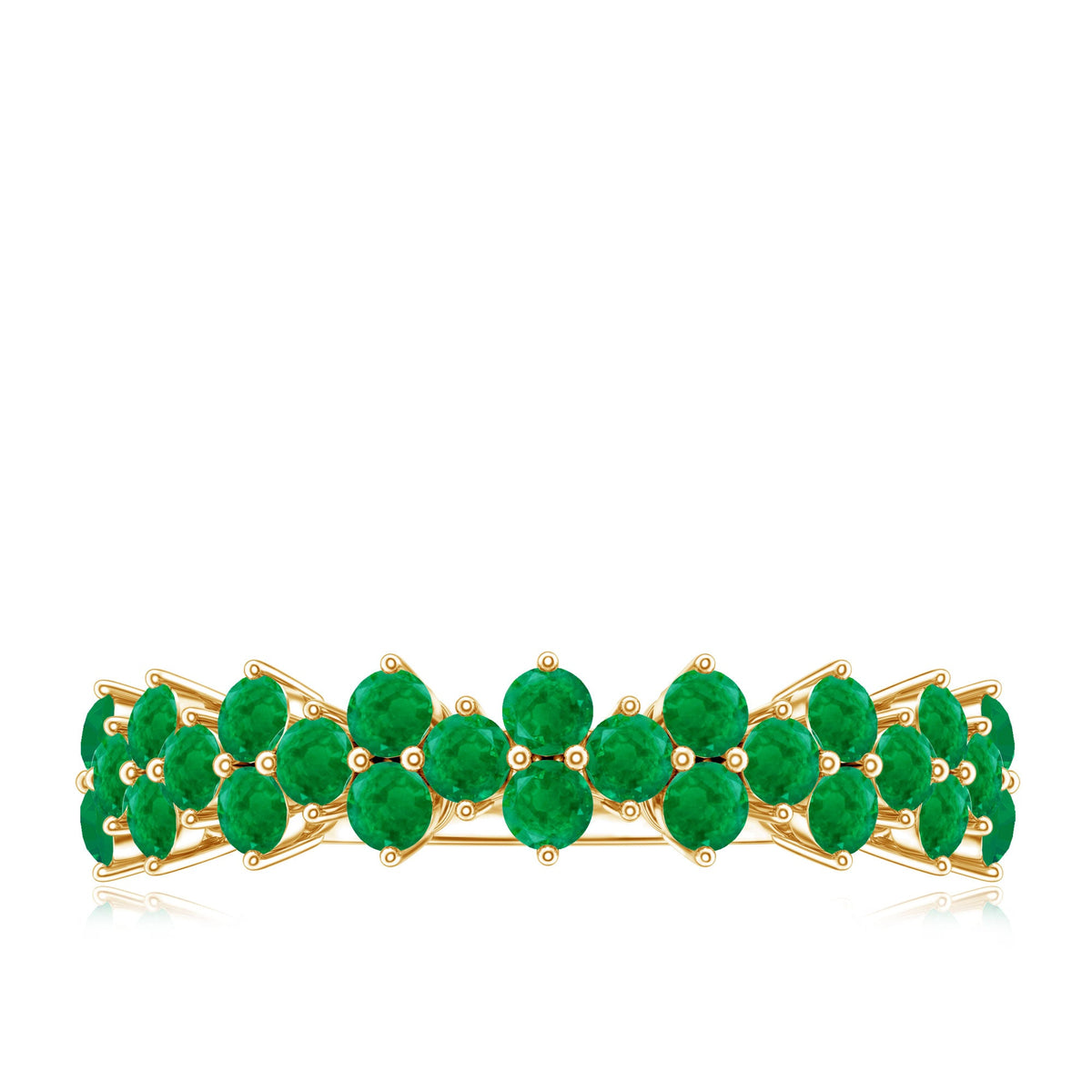Certified Real Emerald Half Eternity Anniversary Ring