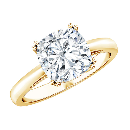 3 Carat Cushion Cut Certified Moissanite Solitaire Engagement Ring