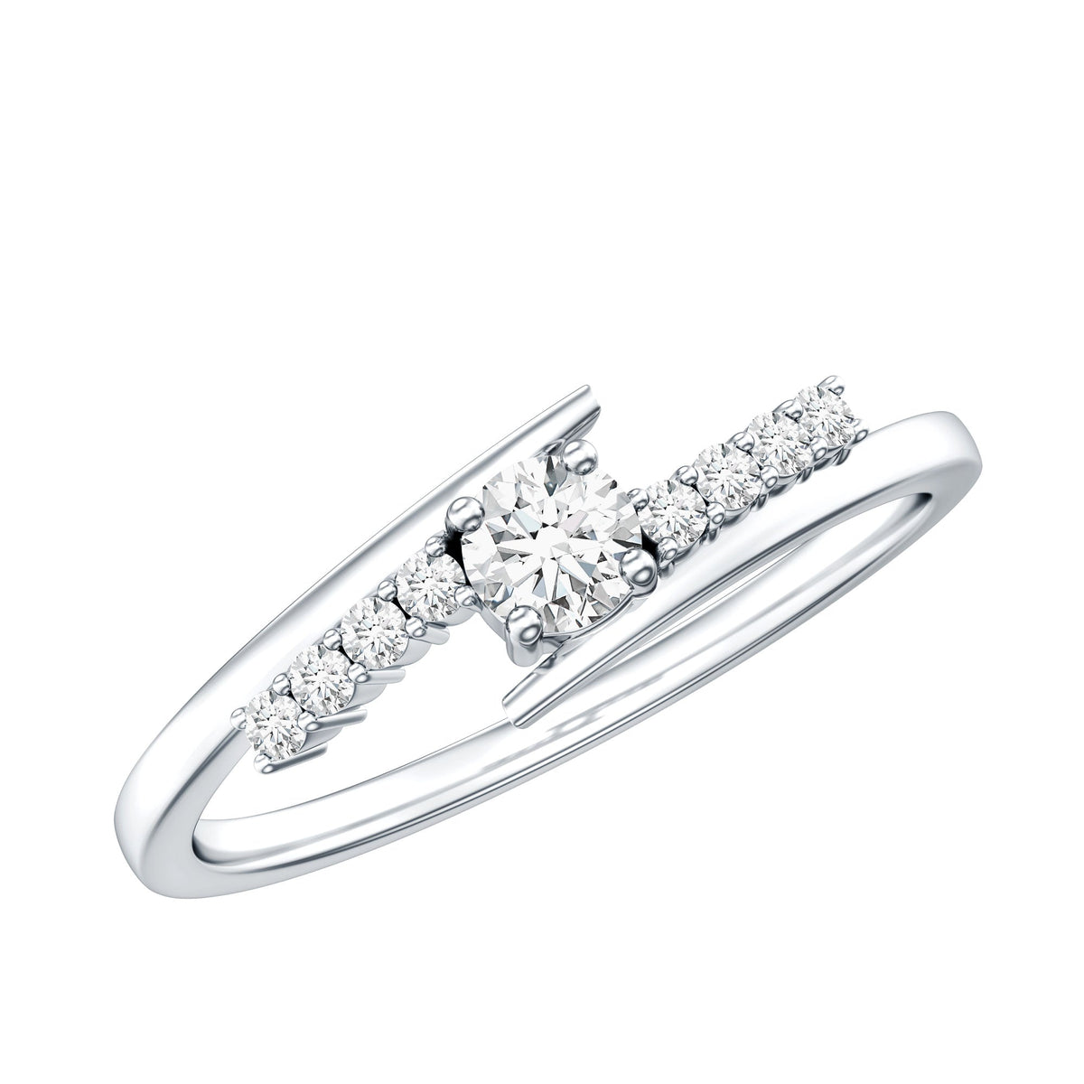 Diamond Promise Ring with Bypass Shank