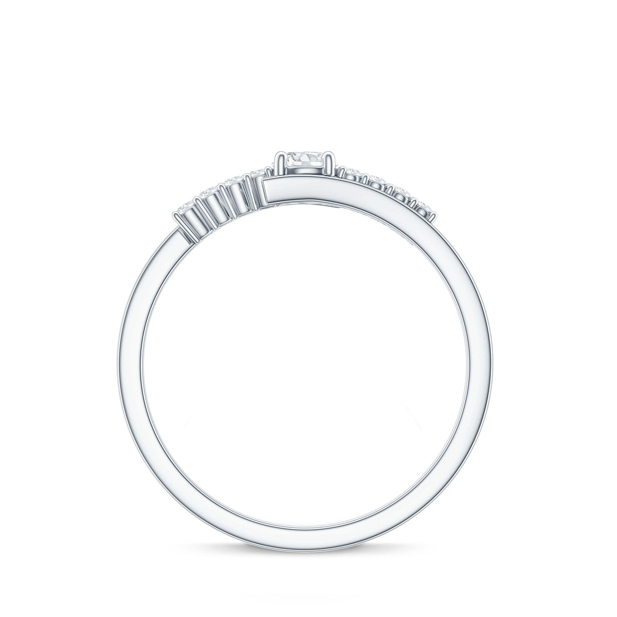 Diamond Promise Ring with Bypass Shank