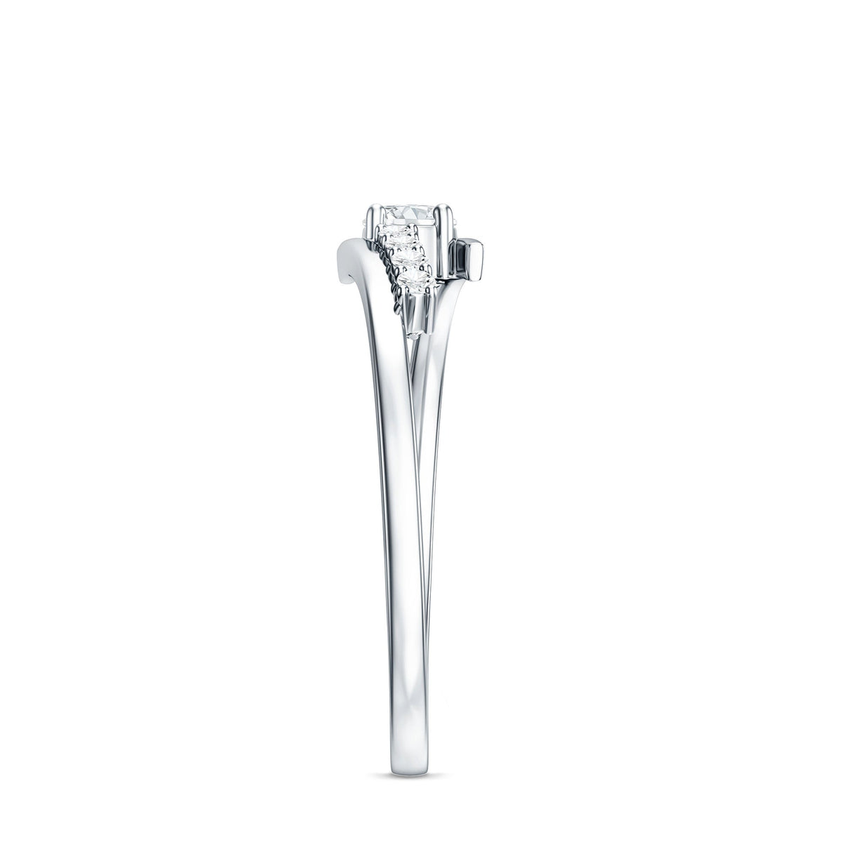 Diamond Promise Ring with Bypass Shank
