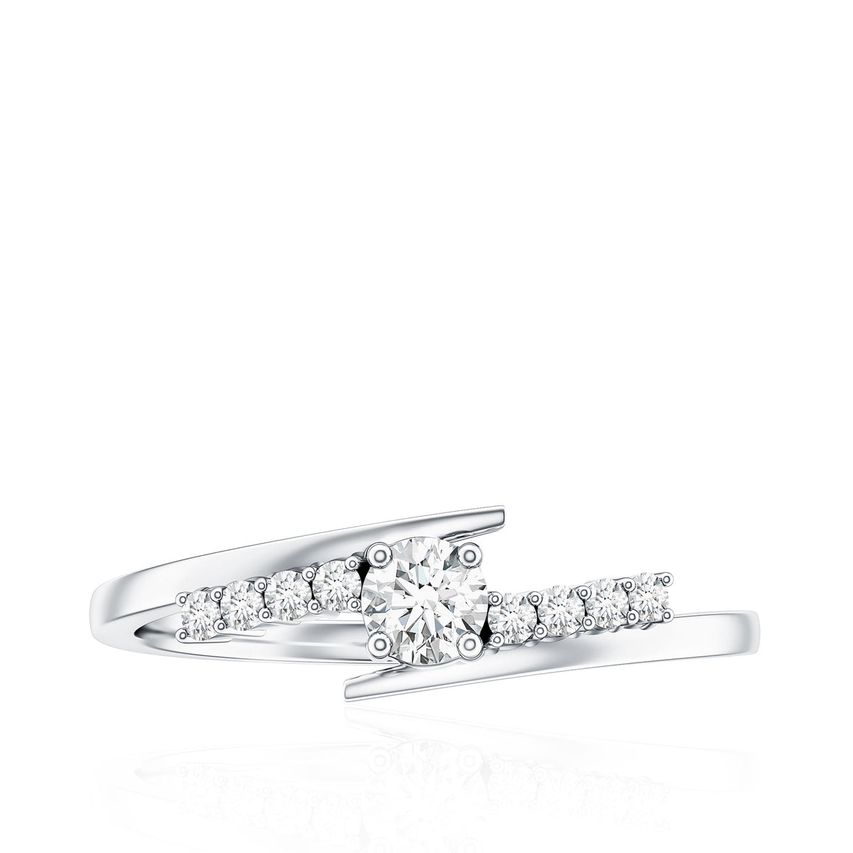 Diamond Promise Ring with Bypass Shank