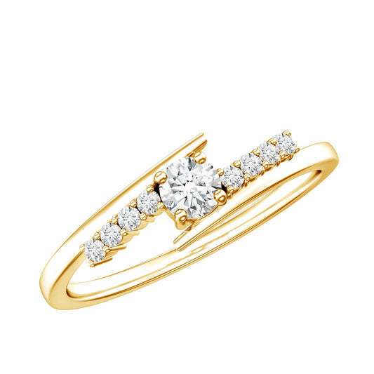 Diamond Promise Ring with Bypass Shank