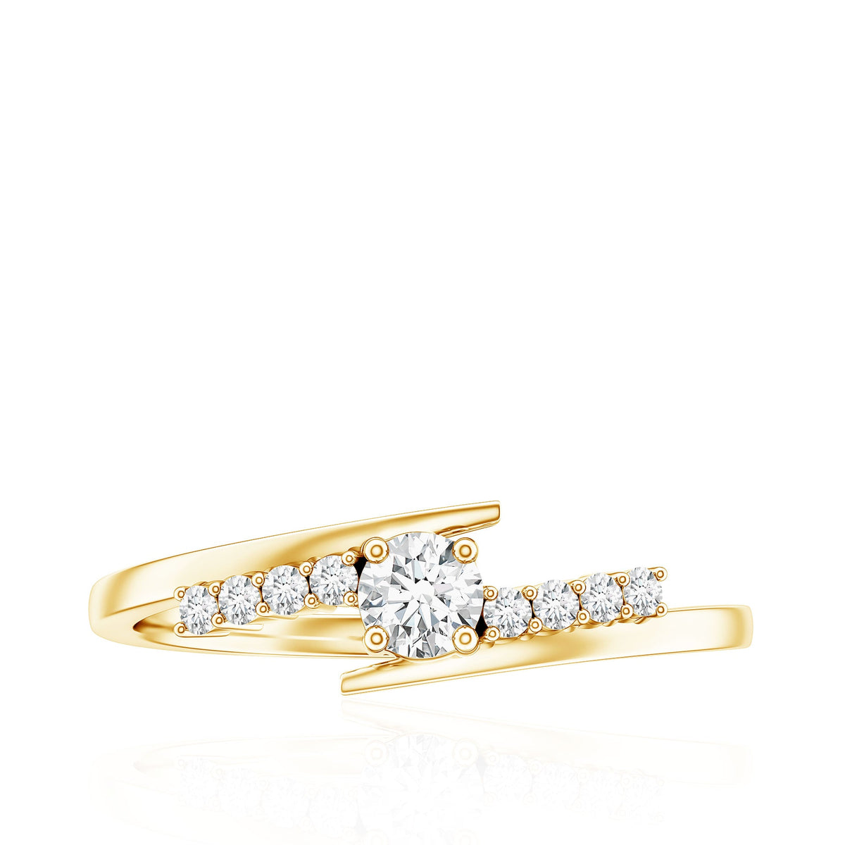 Diamond Promise Ring with Bypass Shank