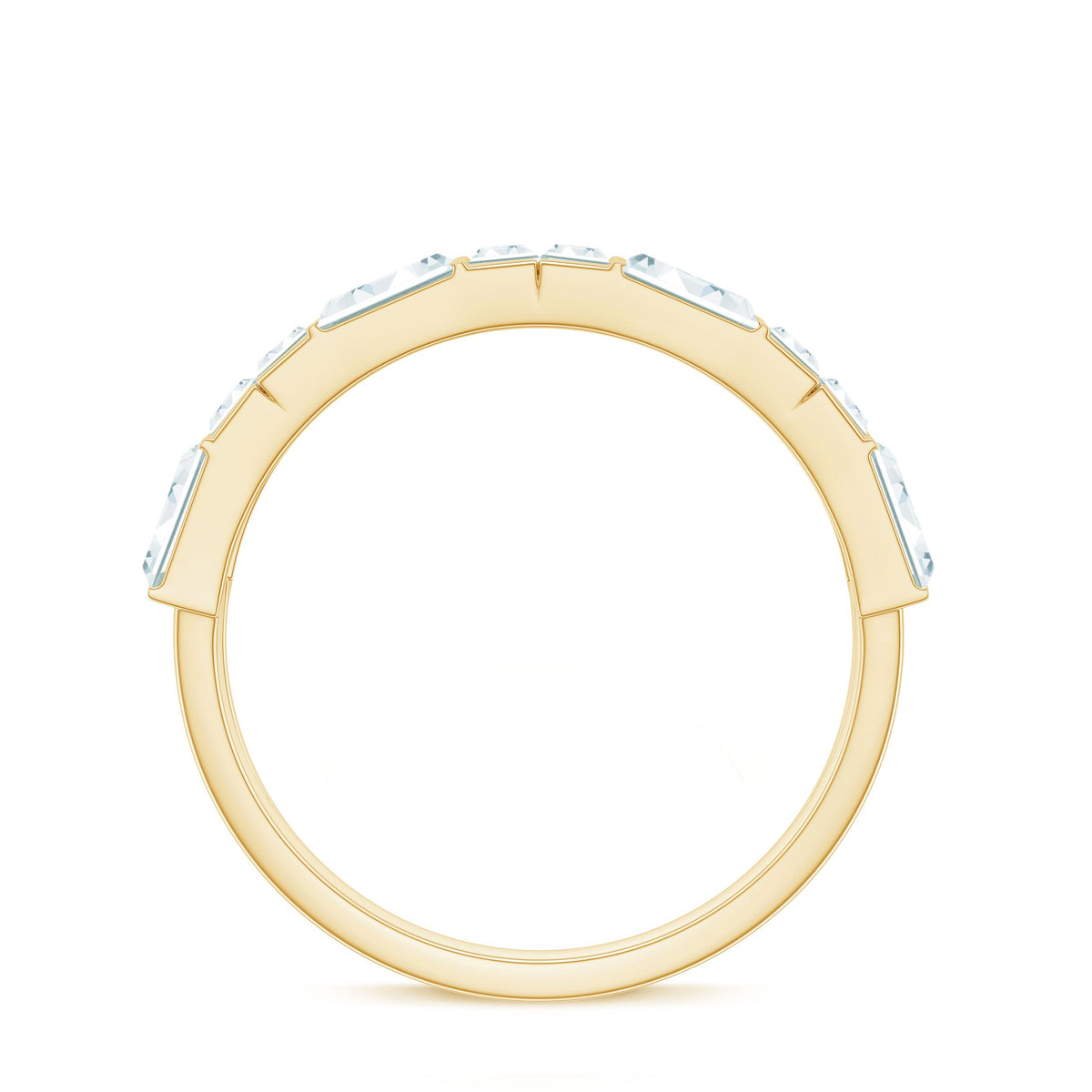 Bar Set Moissanite Baguette Wedding Band Ring