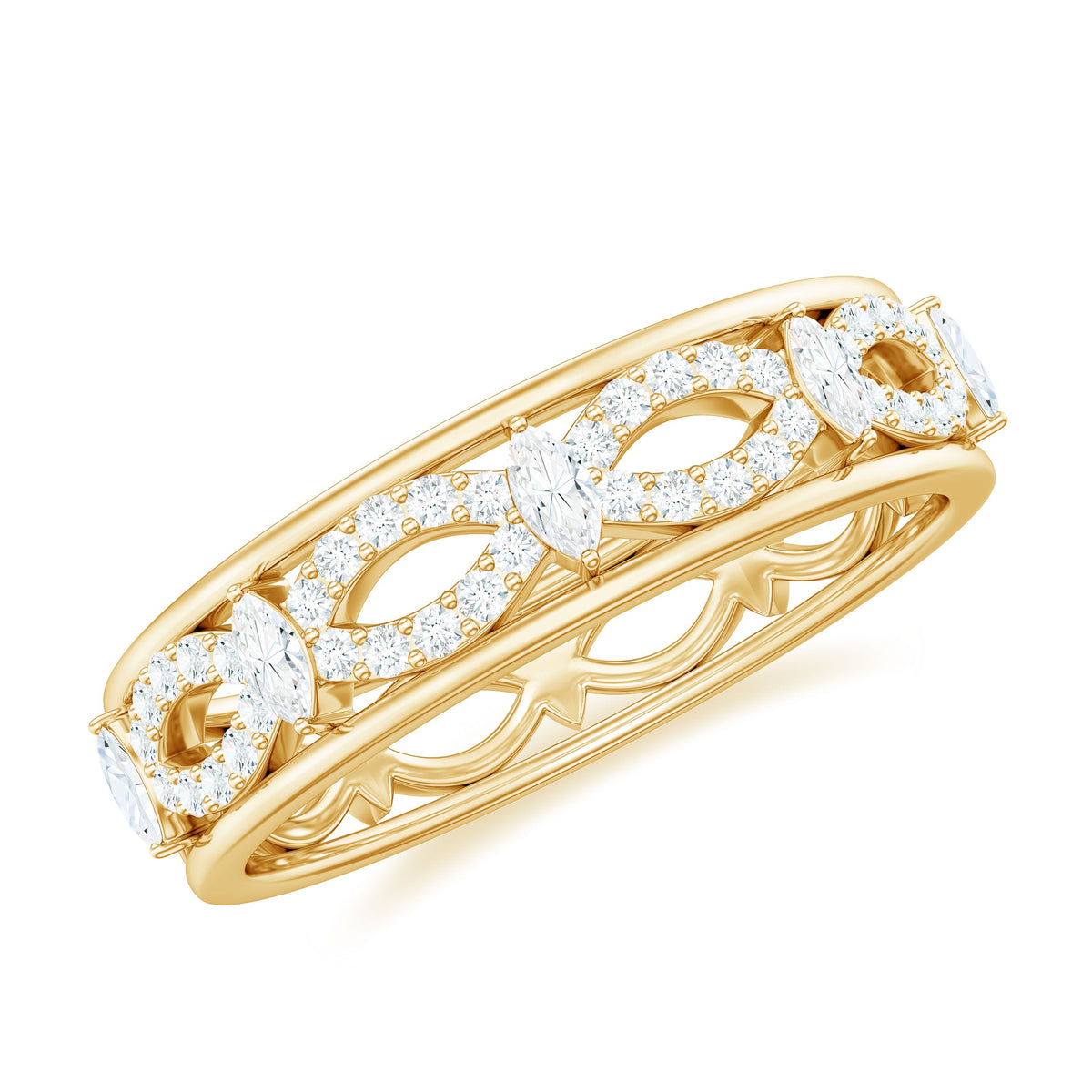 Certified Moissanite Infinity Wedding Band for Her